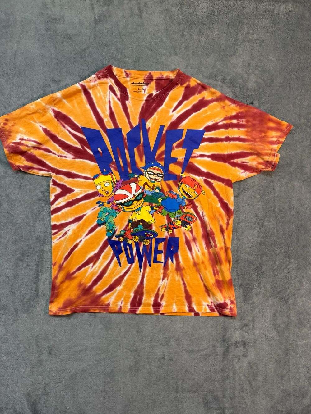 Nickelodeon Rocket Power Animated Graphic Tie-Dye T-Shirt Size Large